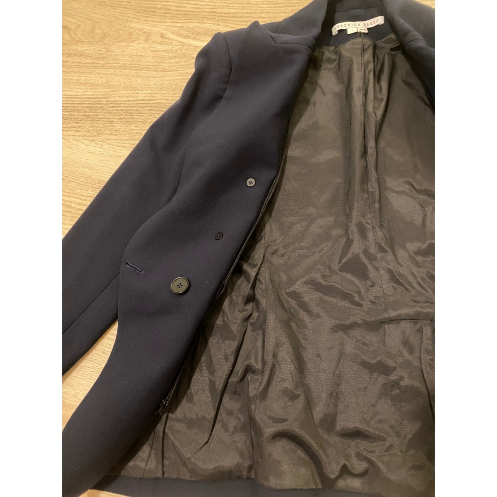 Veronica Beard Miller Dickey Jacket 6 Navy Gold Double Breasted Classic Office - Picture 12 of 16